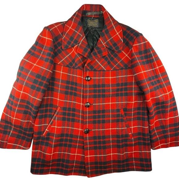 Pendleton vintage 1950s wool plaid chore jacket lined insulated